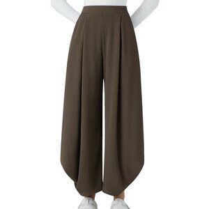 Elegant Brown Wide-Leg Pants